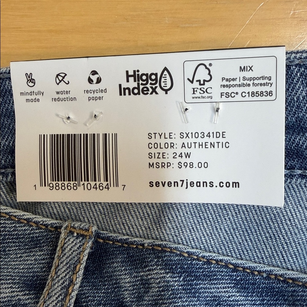 NWT Size 24W Seven7 Loose Straight Jean - Picture 8 of 9